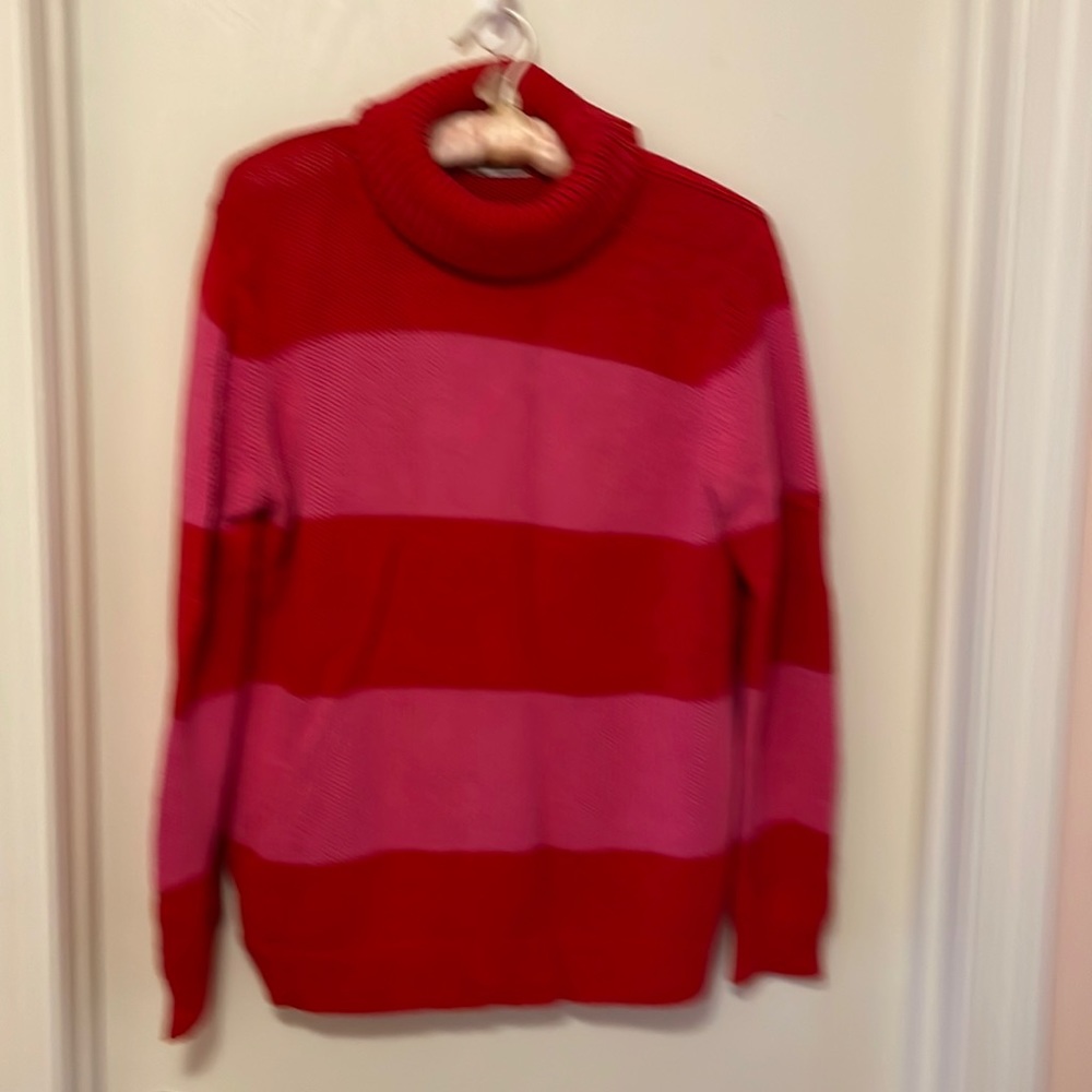 Issac Mizrahi for Target red and pink striped sweater XL